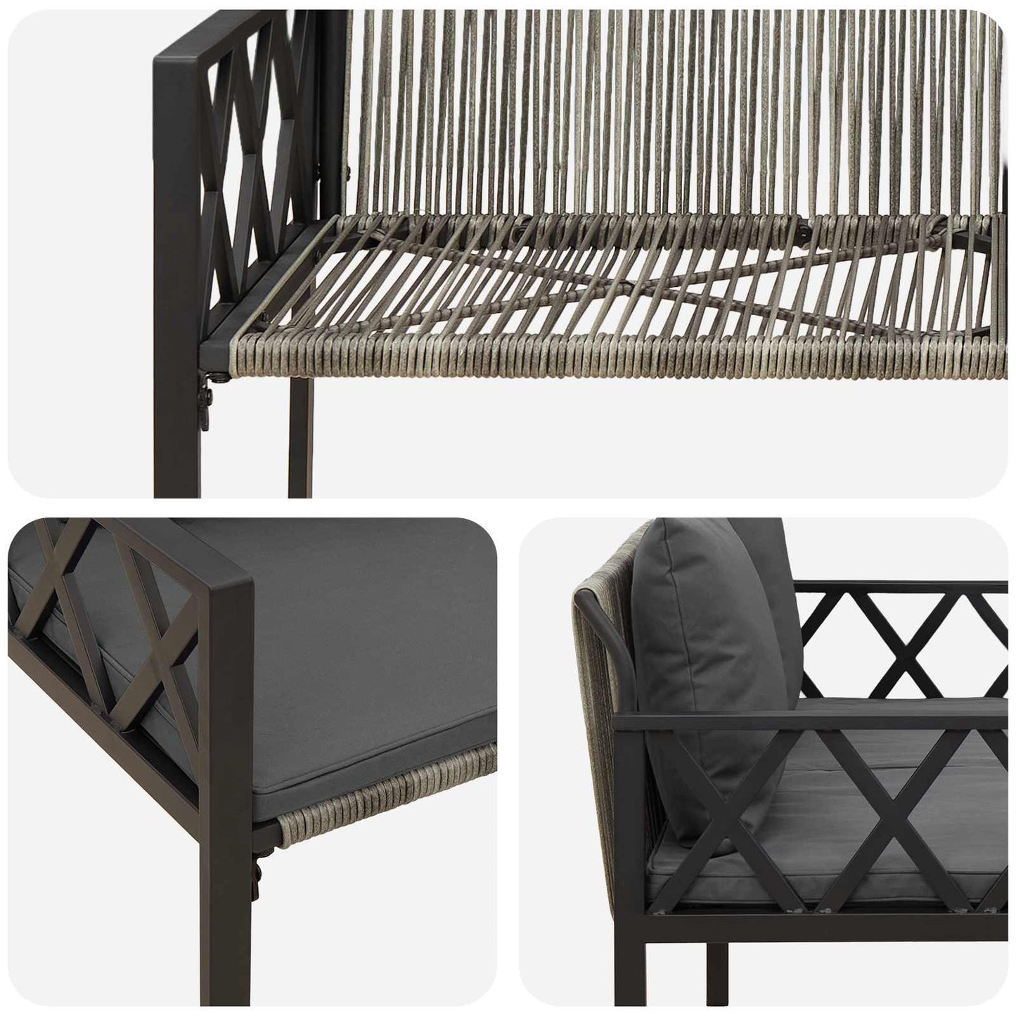 Buitenbanken 2 -Seater 116 x 56 x 75 cm poly rattan