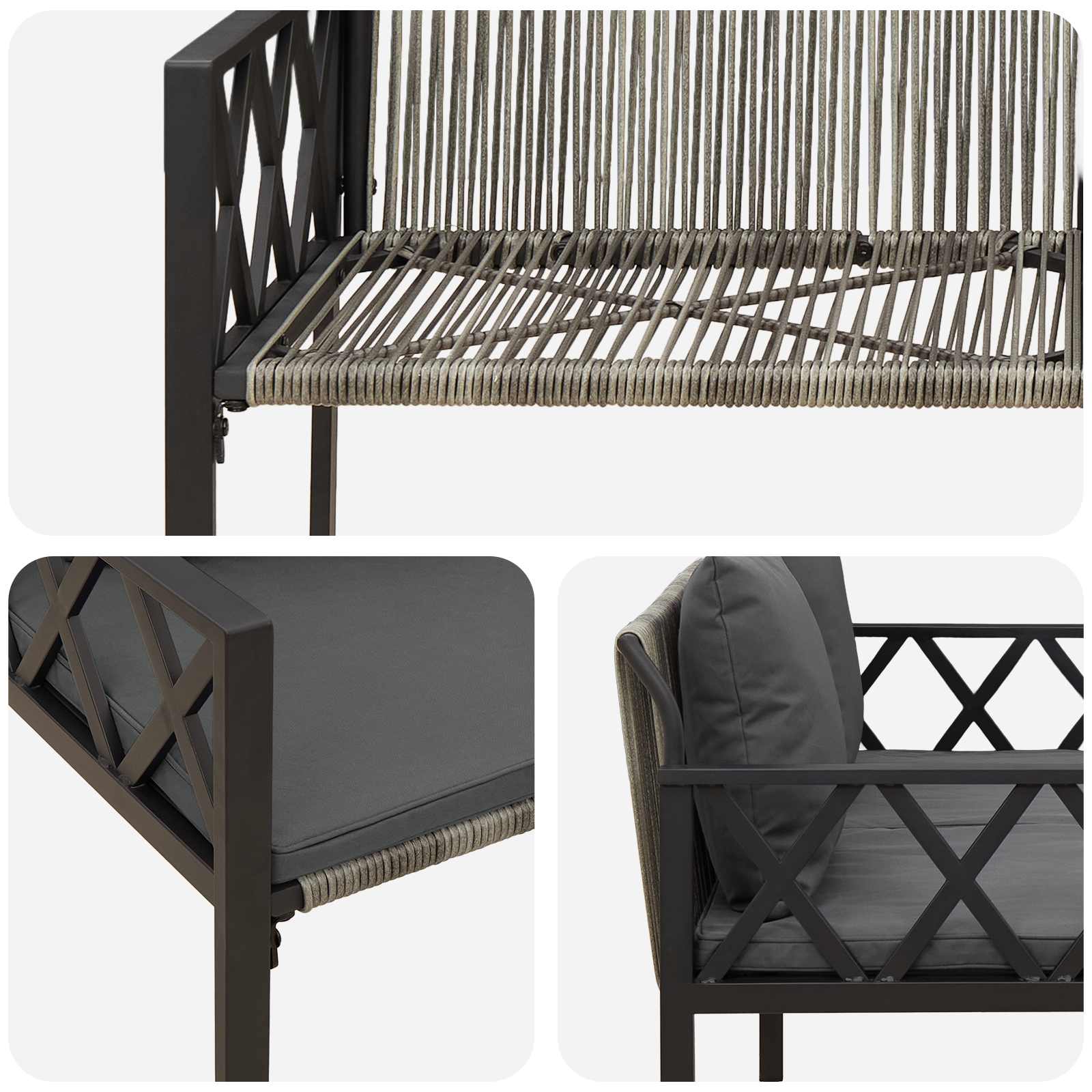 Buitenbanken 2 -Seater 116 x 56 x 75 cm poly rattan