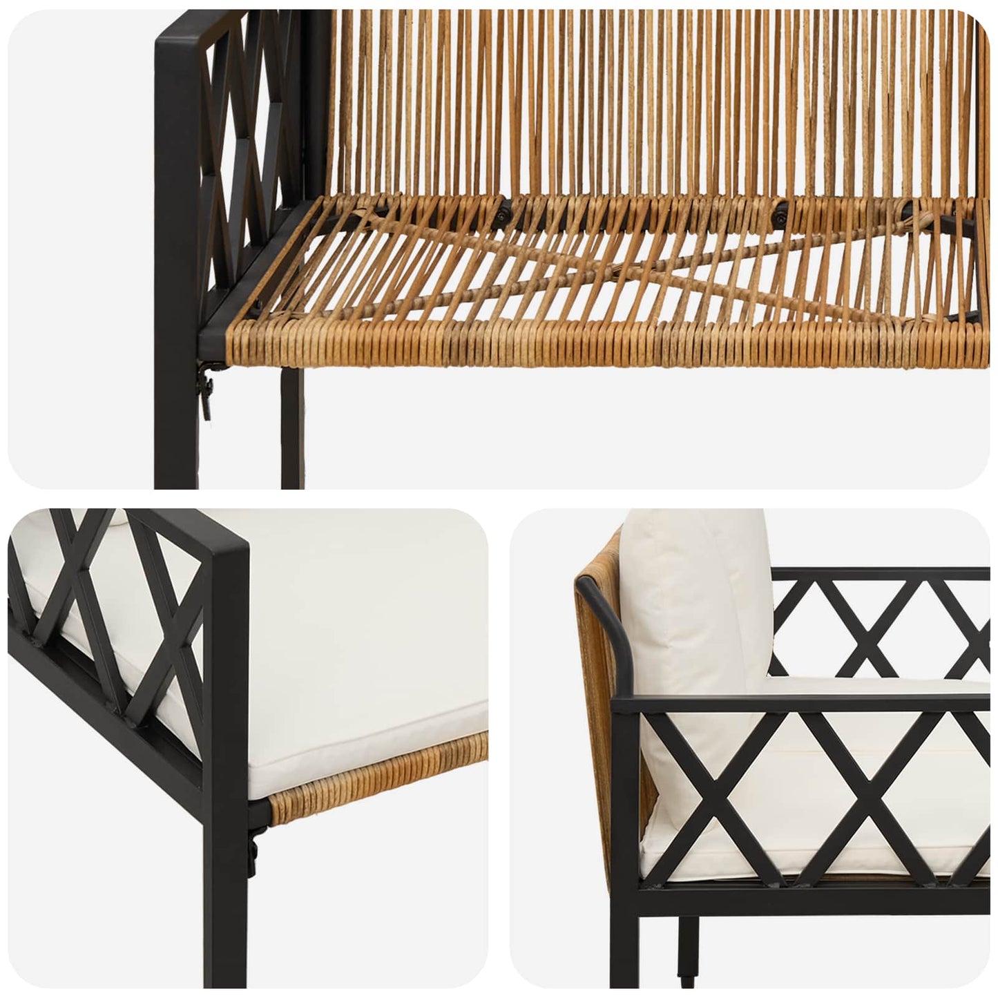 Buitenbanken 2 -Seater 116 x 56 x 75 cm poly rattan