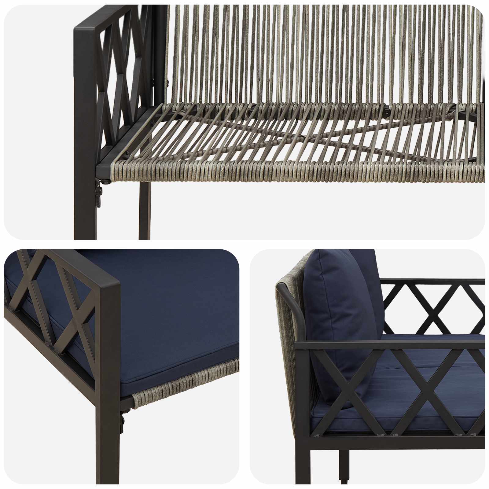 Buitenbanken 2 -Seater 116 x 56 x 75 cm poly rattan