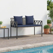Buitenbank poly rattan grijs 116x56x75 cm