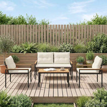tuinmeubelset 4 pcs Crèmewit poly rattan