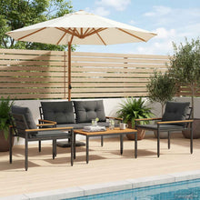 tuinmeubelset 4 pcs Donkergrijs poly rattan