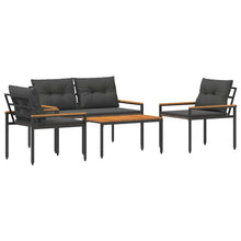 tuinmeubelset 4 pcs Donkergrijs poly rattan