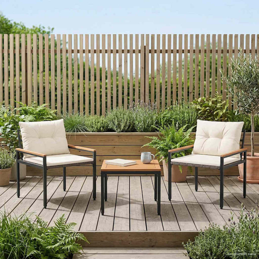 tuinmeubelset 3 pcs Crèmewit poly rattan