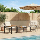 Tuinmeubelset 3 delig poly rattan crèmewit