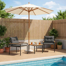 tuinmeubelset 3 pcs Donkergrijs poly rattan