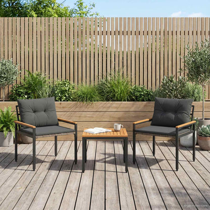 tuinmeubelset 3 pcs Donkergrijs poly rattan