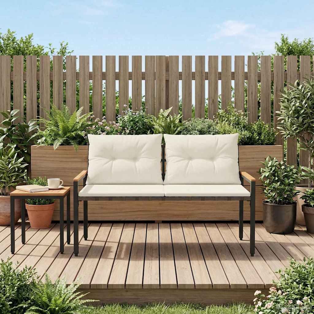 Tuinbank 2 -Seater 116 x 67,5 x 72 cm poly rattan Crèmewit