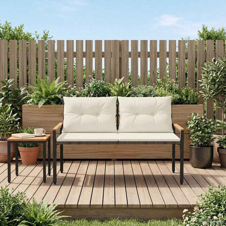 Tuinbank 2 -Seater 116 x 67,5 x 72 cm poly rattan Crèmewit