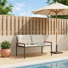 Tuinbank poly rattan 116x67.5x72 cm crèmewit