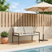 Tuinbank poly rattan 116x67.5x72 cm crèmewit