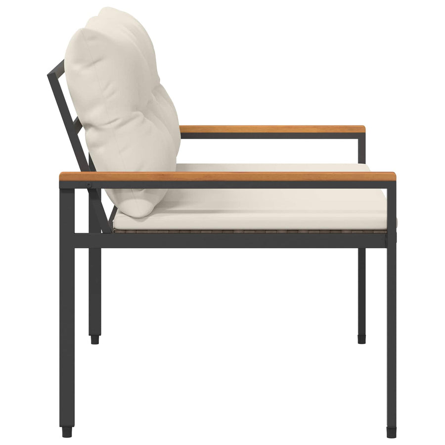 Tuinbank 2 -Seater 116 x 67,5 x 72 cm poly rattan Crèmewit