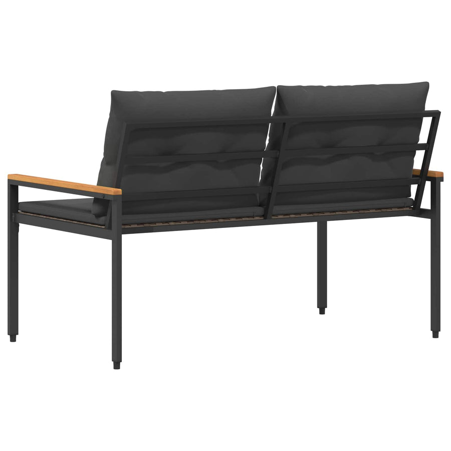 Tuinbank 2 -Seater 116 x 67,5 x 72 cm poly rattan Donkergrijs