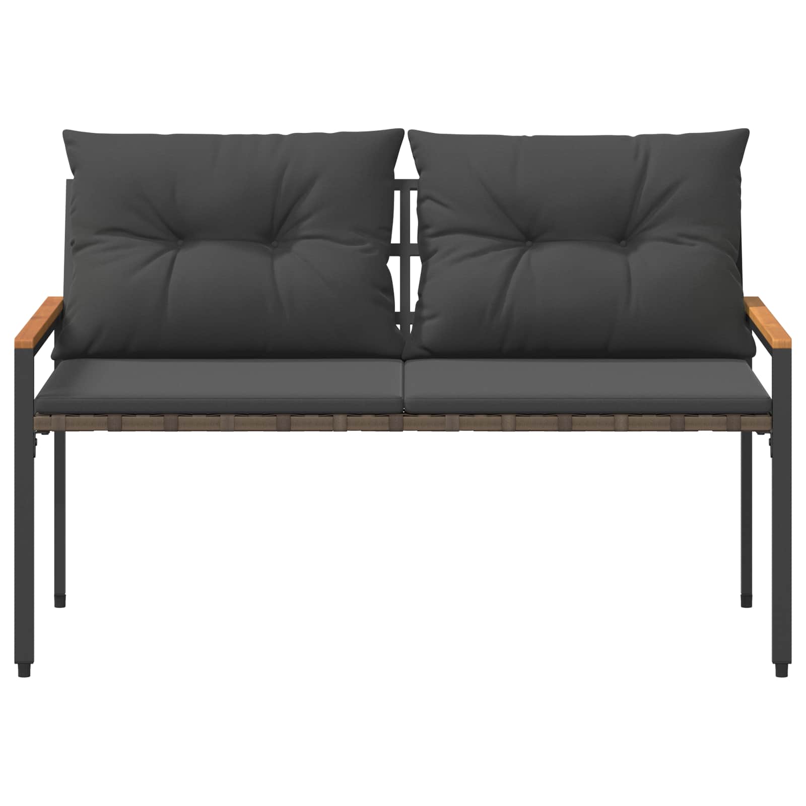 Tuinbank 2 -Seater 116 x 67,5 x 72 cm poly rattan Donkergrijs