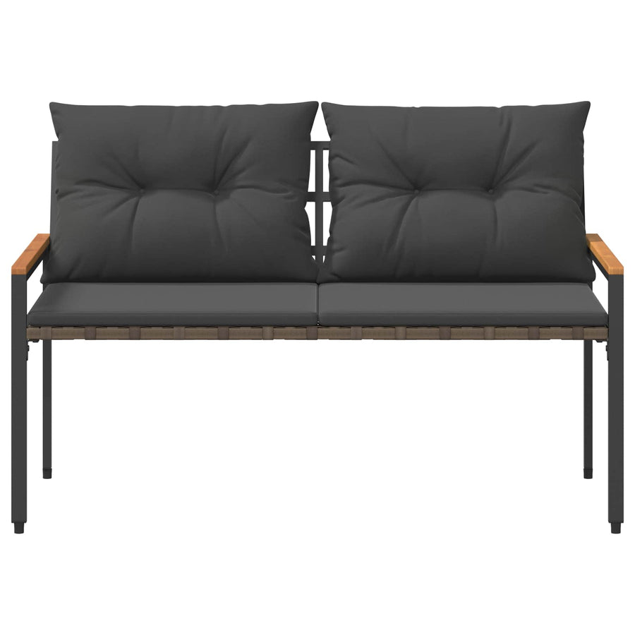 Tuinbank 2 -Seater 116 x 67,5 x 72 cm poly rattan Donkergrijs
