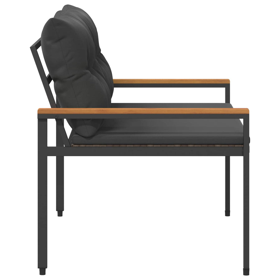 Tuinbank 2 -Seater 116 x 67,5 x 72 cm poly rattan Donkergrijs