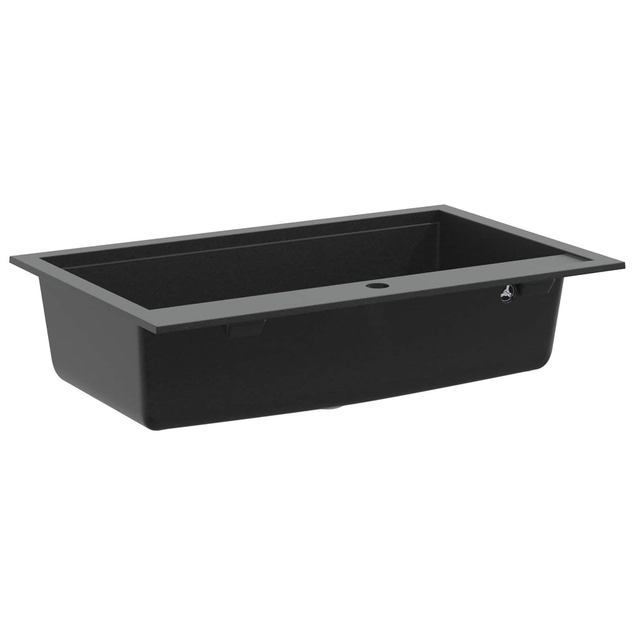 Wasbak Zwart 795 x 505 mm 80% Kwarts en 20% Hars