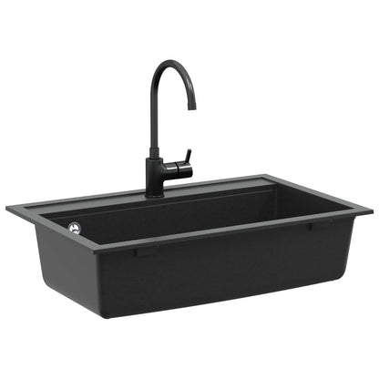 Wasbak Zwart 795 x 505 mm 80% Kwarts en 20% Hars