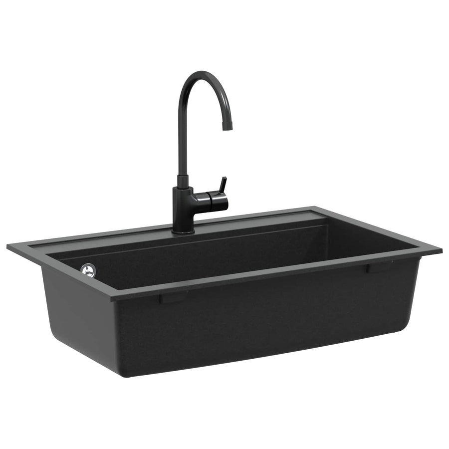Wasbak Zwart 795 x 505 mm 80% Kwarts en 20% Hars