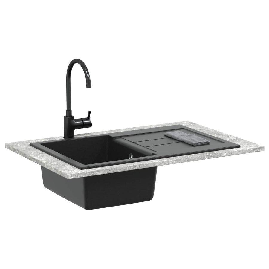 Wasbak Zwart 780 x 500 mm 80% Kwarts en 20% Hars