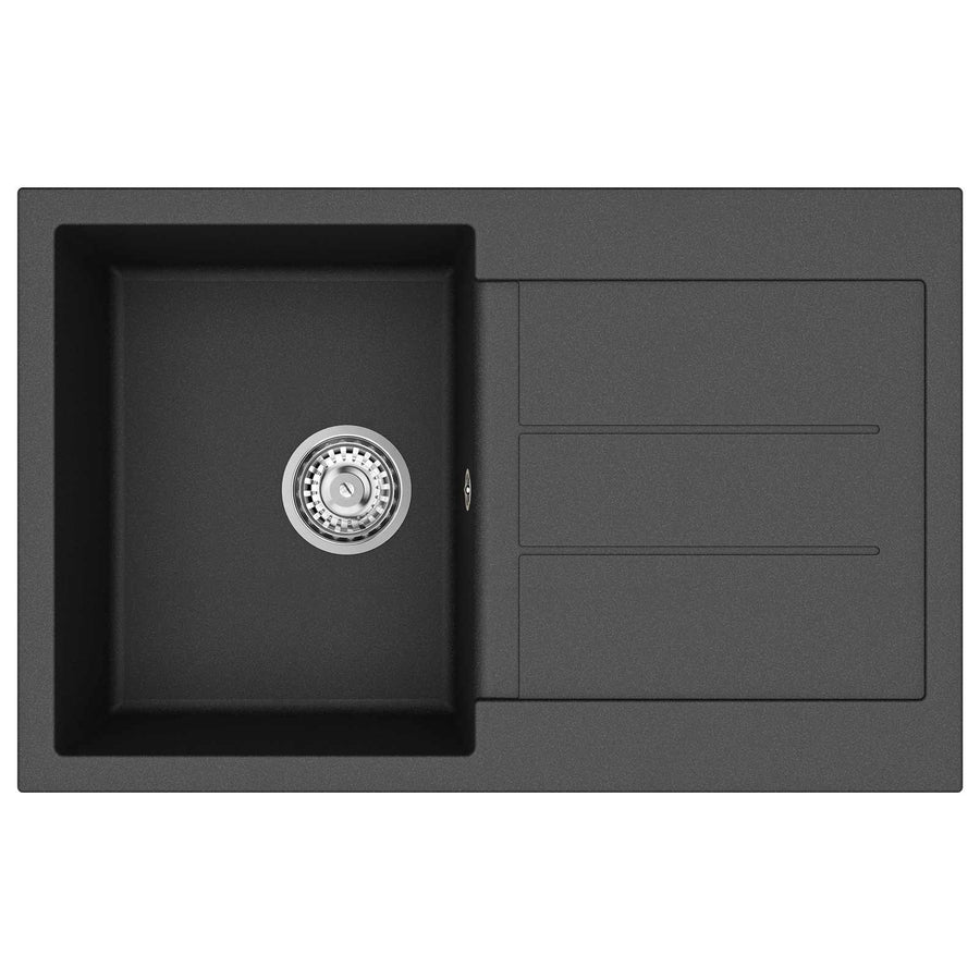Wasbak Zwart 780 x 500 mm 80% Kwarts en 20% Hars