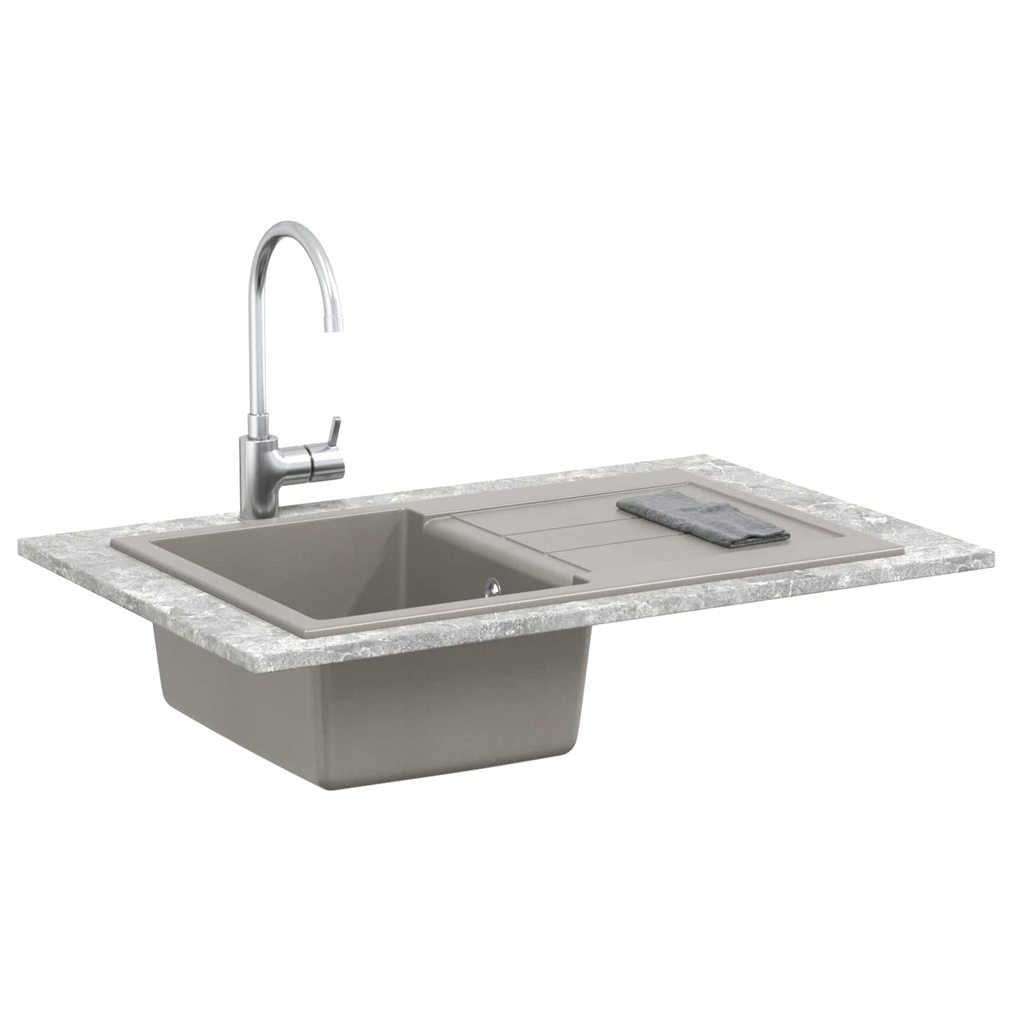 Wasbak Grijs 780 x 500 mm 80% Kwarts en 20% Hars