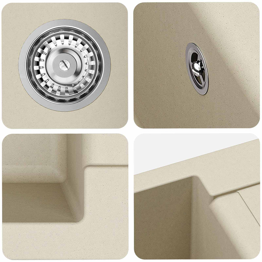 Wasbak Beige 780 x 500 mm 80% Kwarts en 20% Hars
