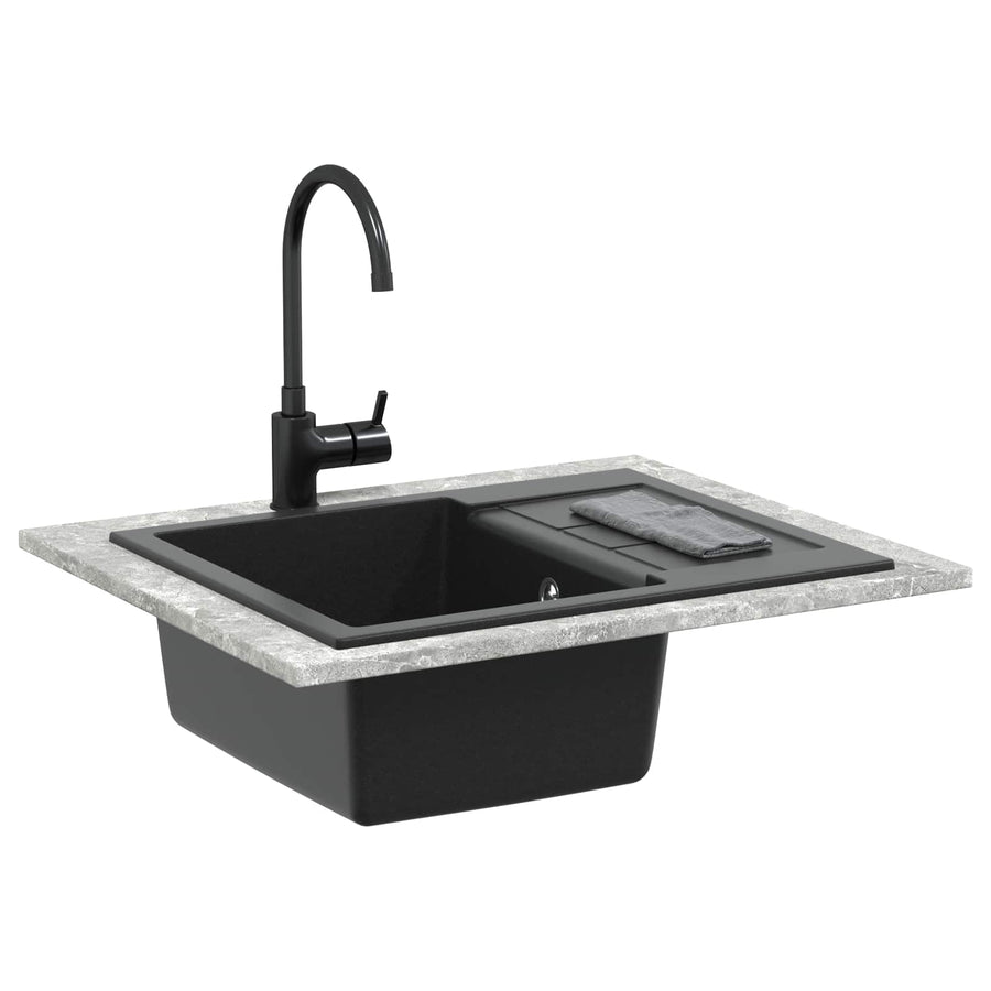 Wasbak Zwart 620 x 500 mm 80% Kwarts en 20% Hars