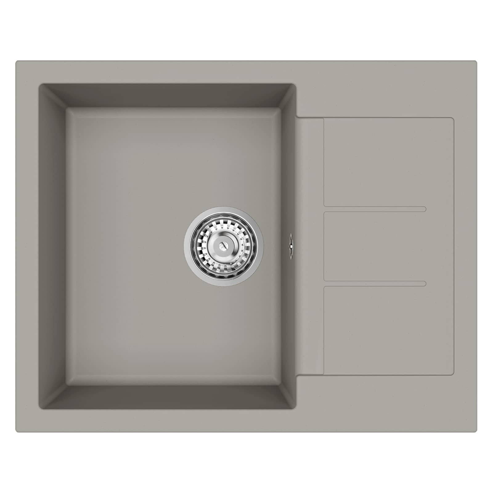 Wasbak Grijs 620 x 500 mm 80% Kwarts en 20% Hars