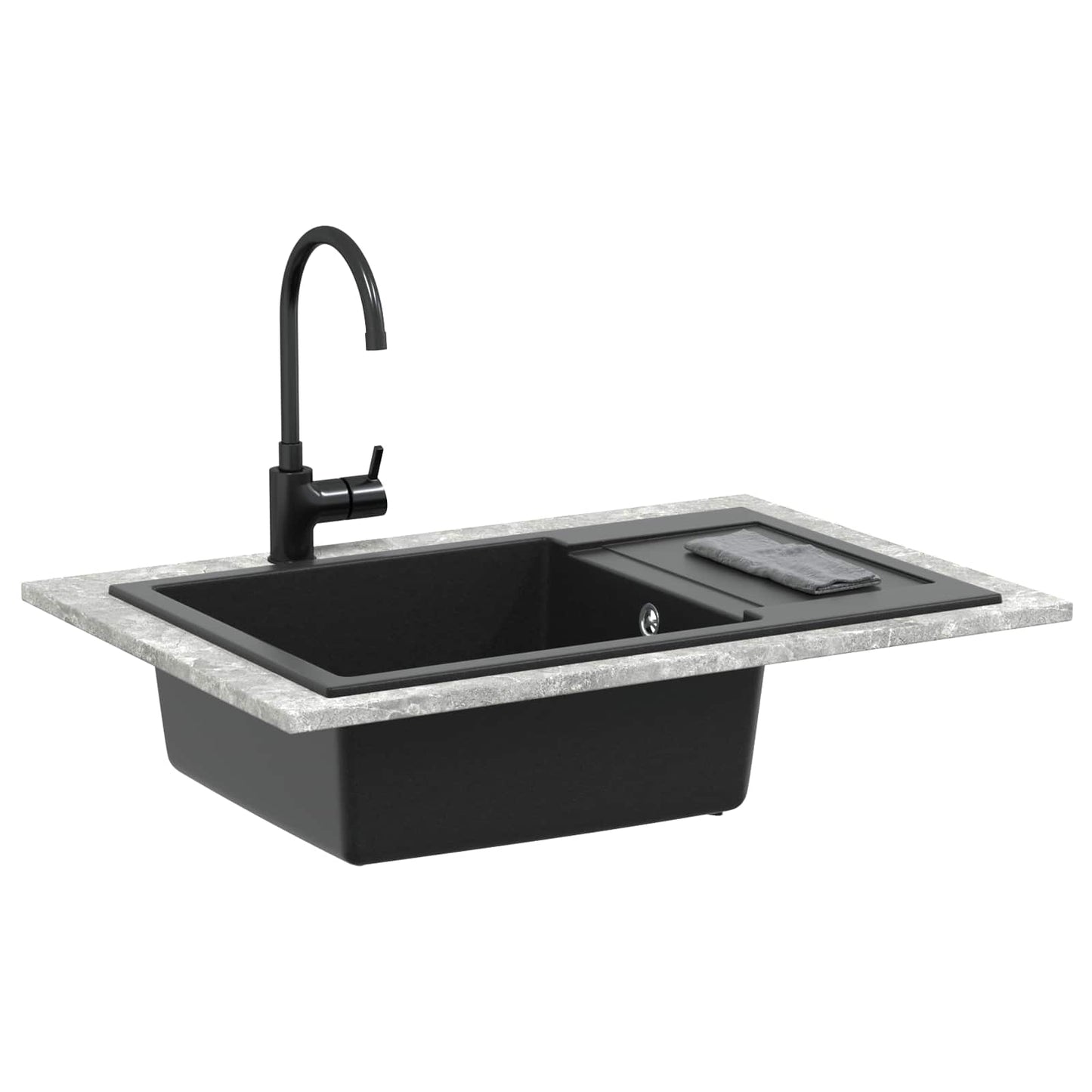 Wasbak Zwart 780 x 500 mm 80% Kwarts en 20% Hars