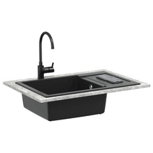 Wasbak Zwart 780 x 500 mm 80% Kwarts en 20% Hars