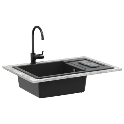 Wasbak Zwart 780 x 500 mm 80% Kwarts en 20% Hars