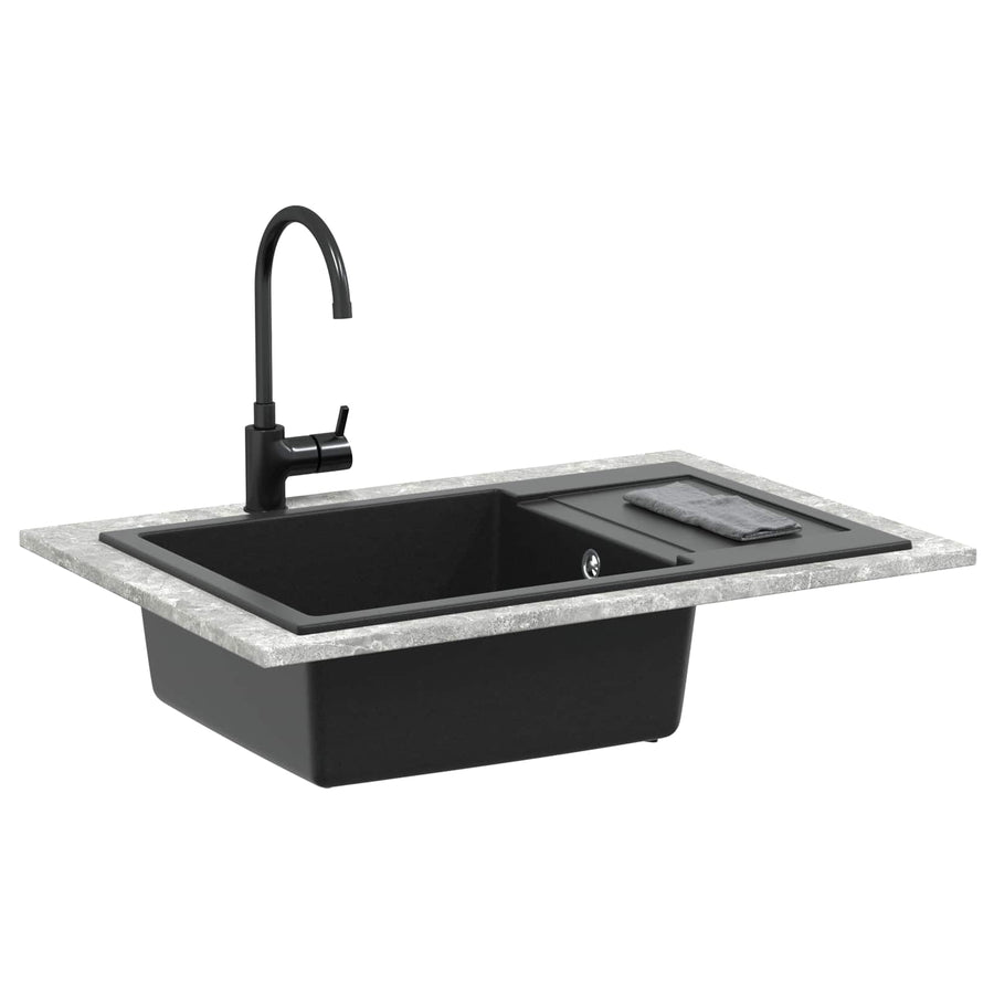 Wasbak Zwart 780 x 500 mm 80% Kwarts en 20% Hars