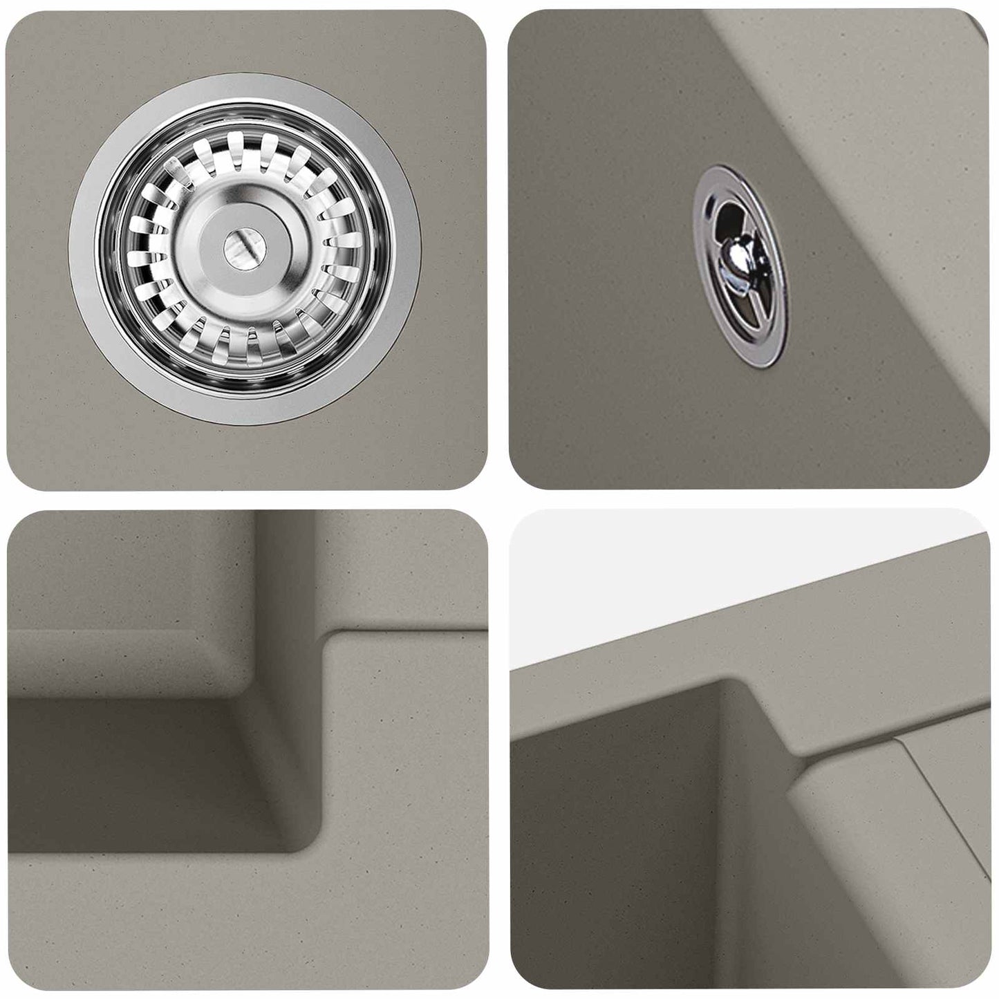 Wasbak Grijs 780 x 500 mm 80% Kwarts en 20% Hars