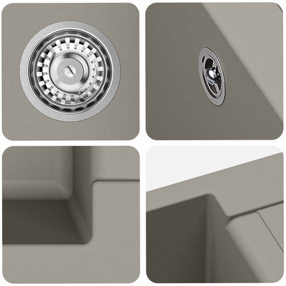 Wasbak Grijs 780 x 500 mm 80% Kwarts en 20% Hars