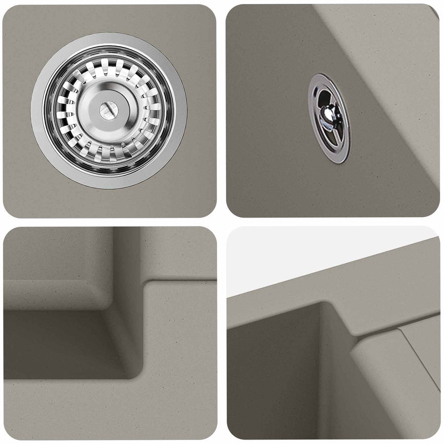 Wasbak Grijs 780 x 500 mm 80% Kwarts en 20% Hars