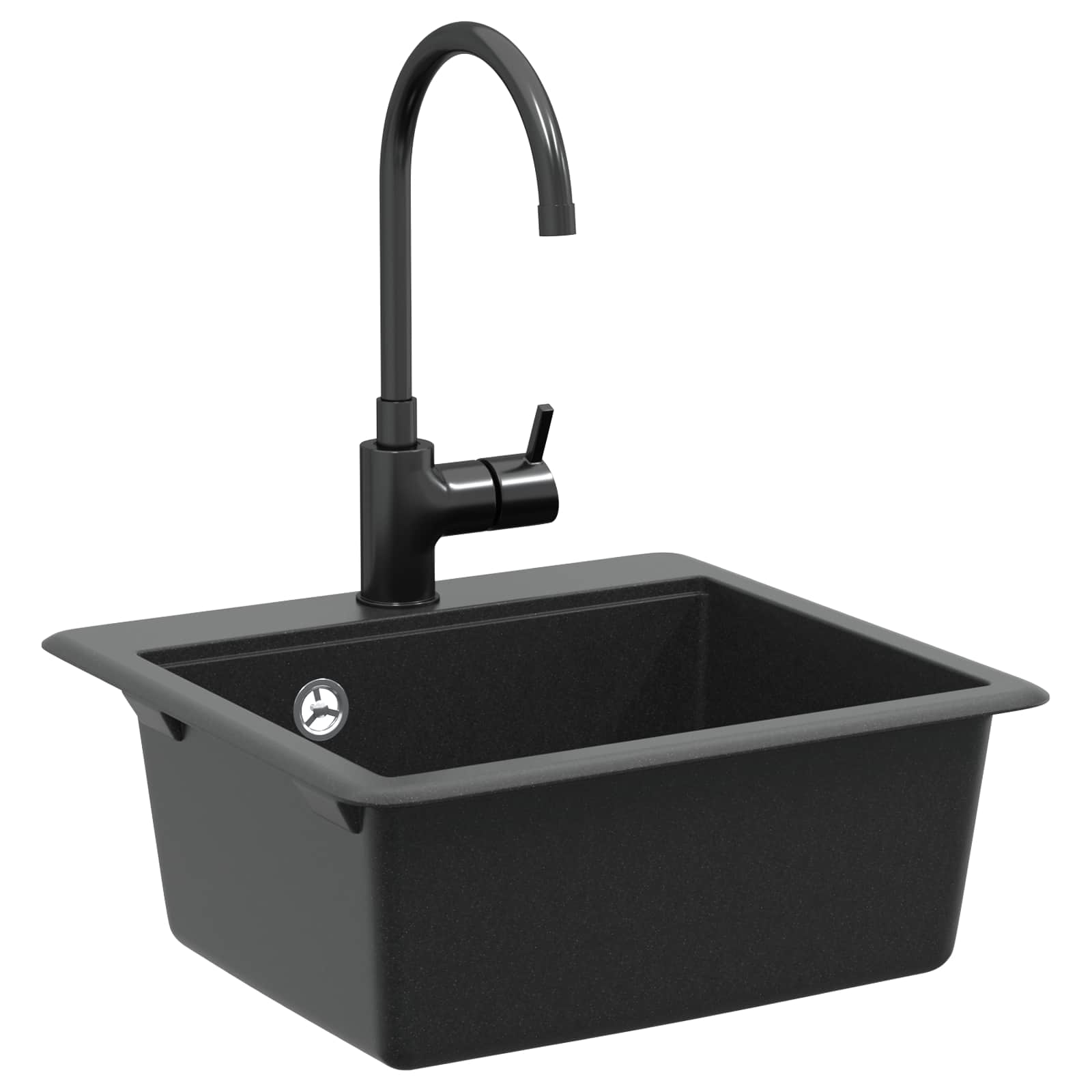 Wasbak Zwart 470 x 440 mm Graniet