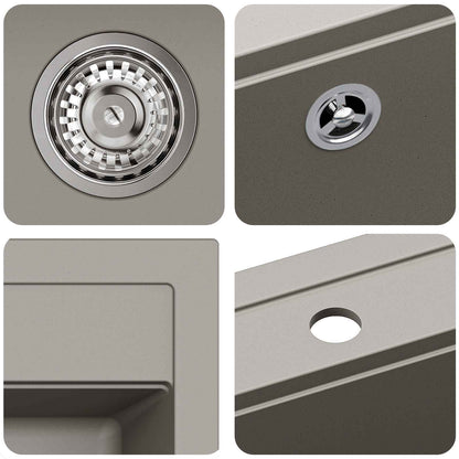 Wasbak Grijs 470 x 440 mm Graniet