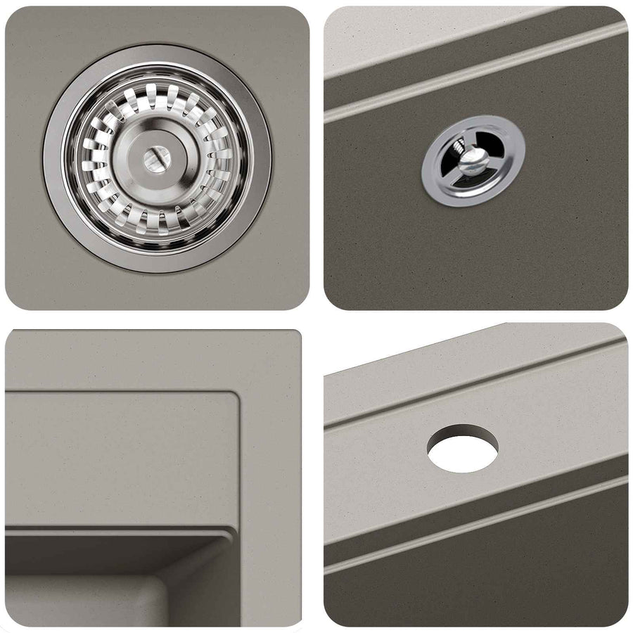 Wasbak Grijs 470 x 440 mm Graniet