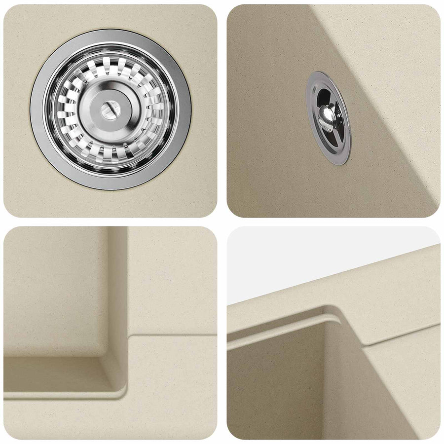 Wasbak Beige 670 x 460 mm 80% Kwarts en 20% Hars