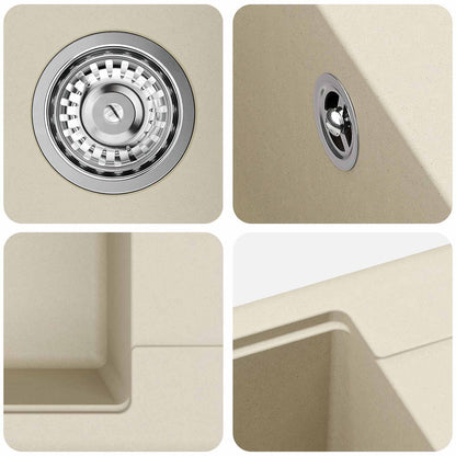 Wasbak Beige 560 x 460 mm 80% Kwarts en 20% Hars