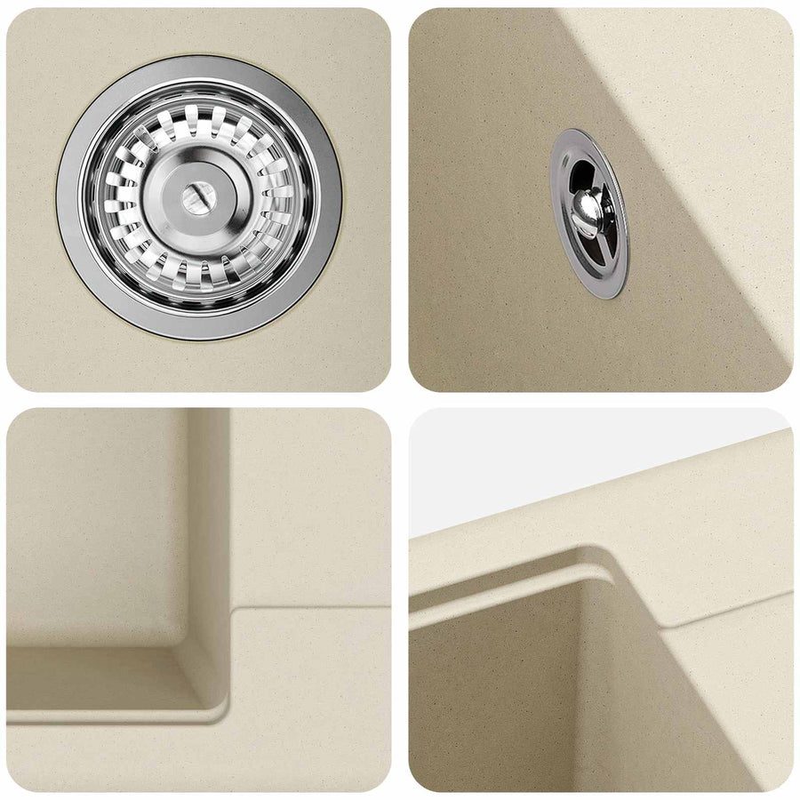 Wasbak Beige 560 x 460 mm 80% Kwarts en 20% Hars