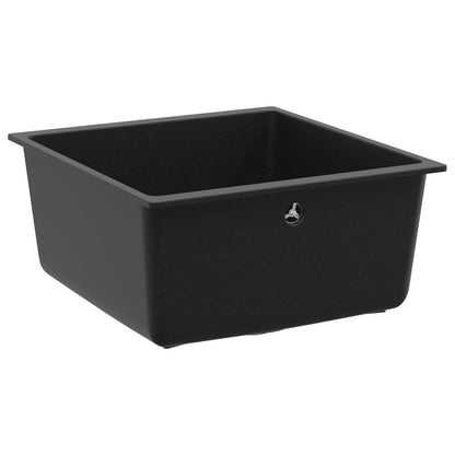 Wasbak Zwart 430 x 460 mm 80% Kwarts en 20% Hars