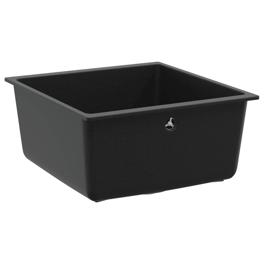 Wasbak Zwart 430 x 460 mm 80% Kwarts en 20% Hars