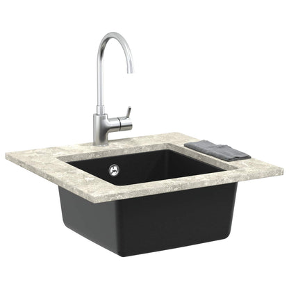 Wasbak Zwart 430 x 460 mm 80% Kwarts en 20% Hars