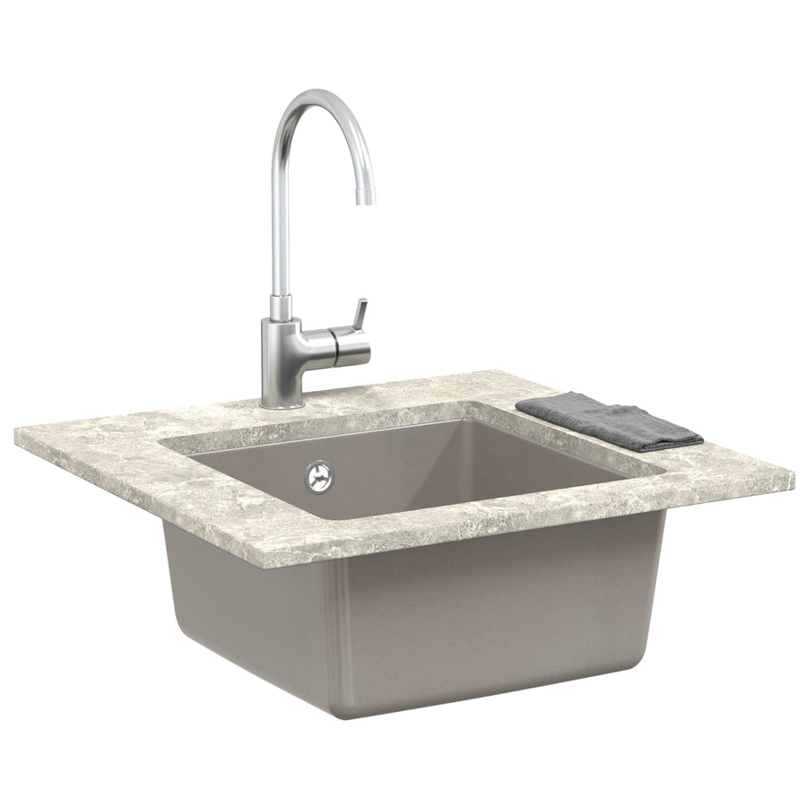 Wasbak Grijs 430 x 460 mm 80% Kwarts en 20% Hars