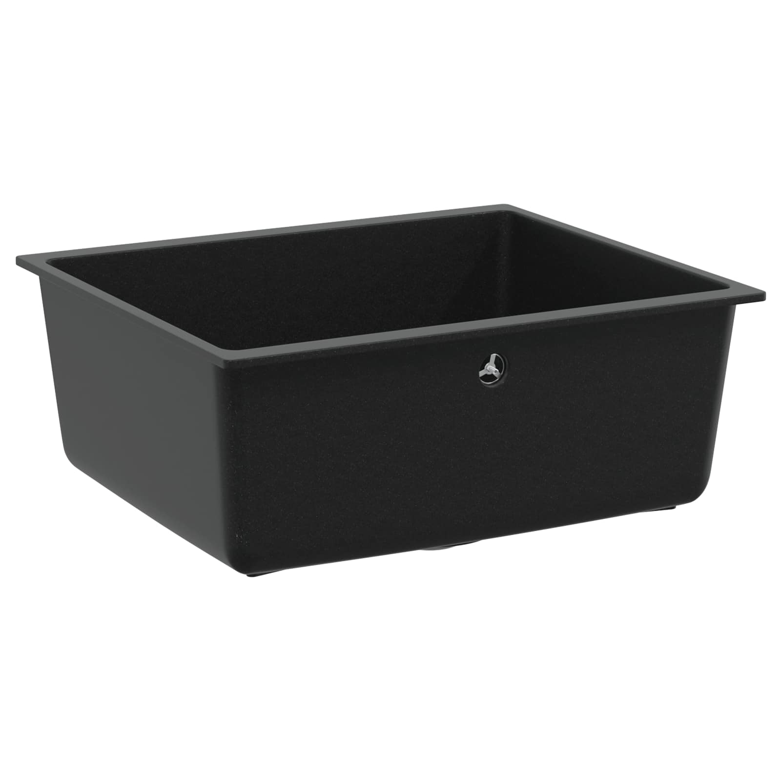 Wasbak Zwart 530 x 460 mm 80% Kwarts en 20% Hars