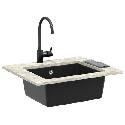 Wasbak Zwart 530 x 460 mm 80% Kwarts en 20% Hars