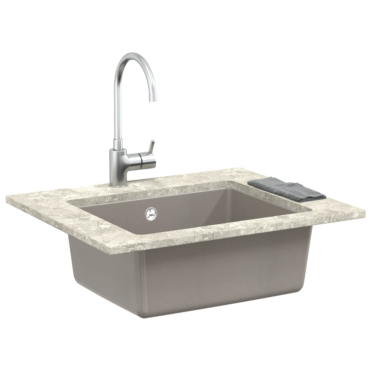Wasbak Grijs 530 x 460 mm 80% Kwarts en 20% Hars